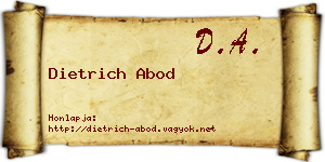 Dietrich Abod névjegykártya